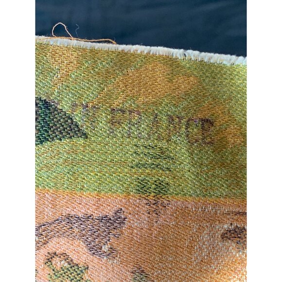 Vintage French Tapestry Square with Rustic Scene of Village Life - Picture 5 of 8